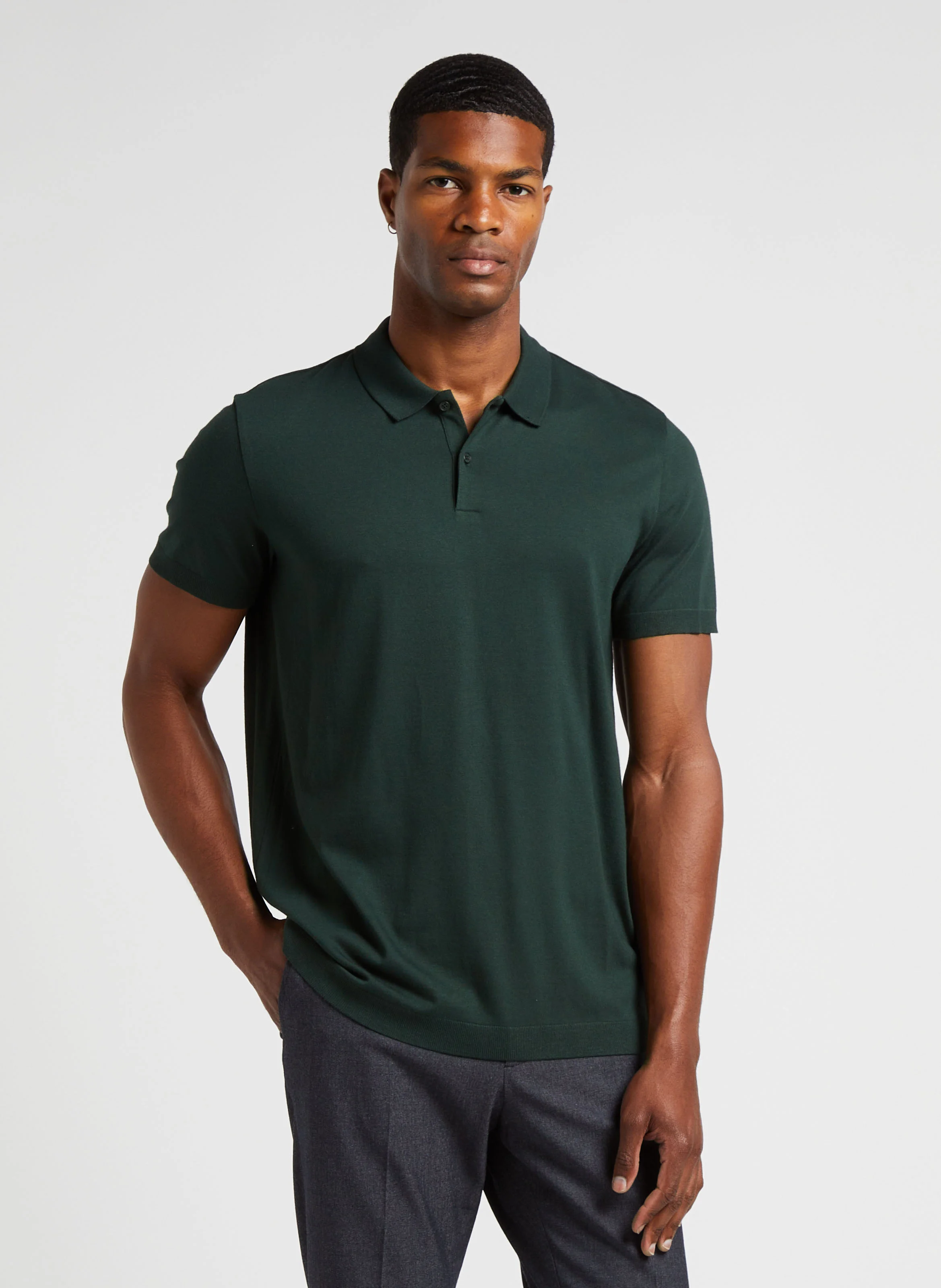 Polo regular-fit en coton mélangé | Vert