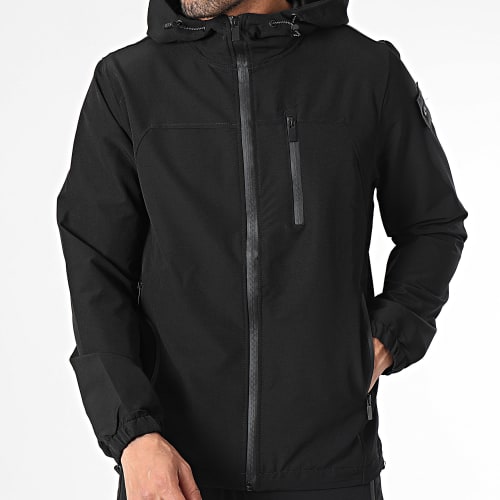 Ensemble Veste Zippée Capuche Et Pantalon Cargo Noir