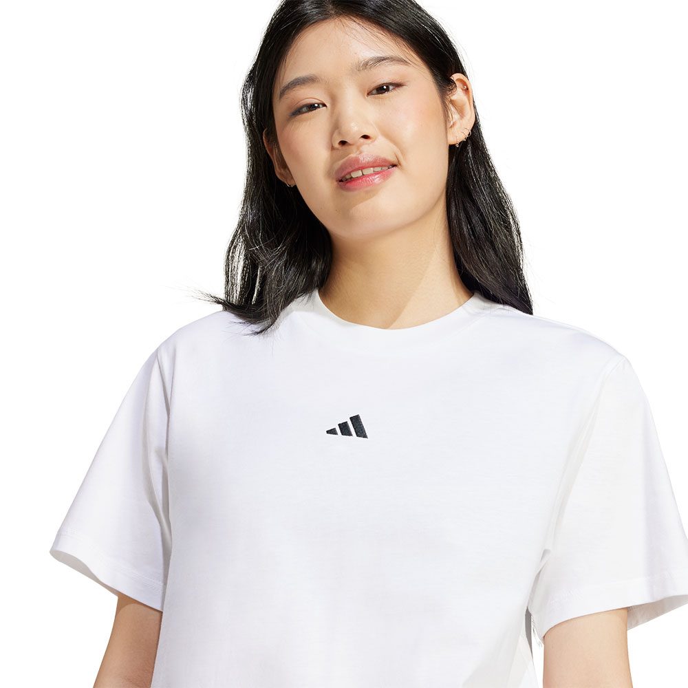 adidas Essentials Small Logo Cotton T-Shirt Damen white