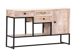 INTERhome Konsole NEMESIS 130 x 75 cm Mango massiv natur/Metallgestell schwarz