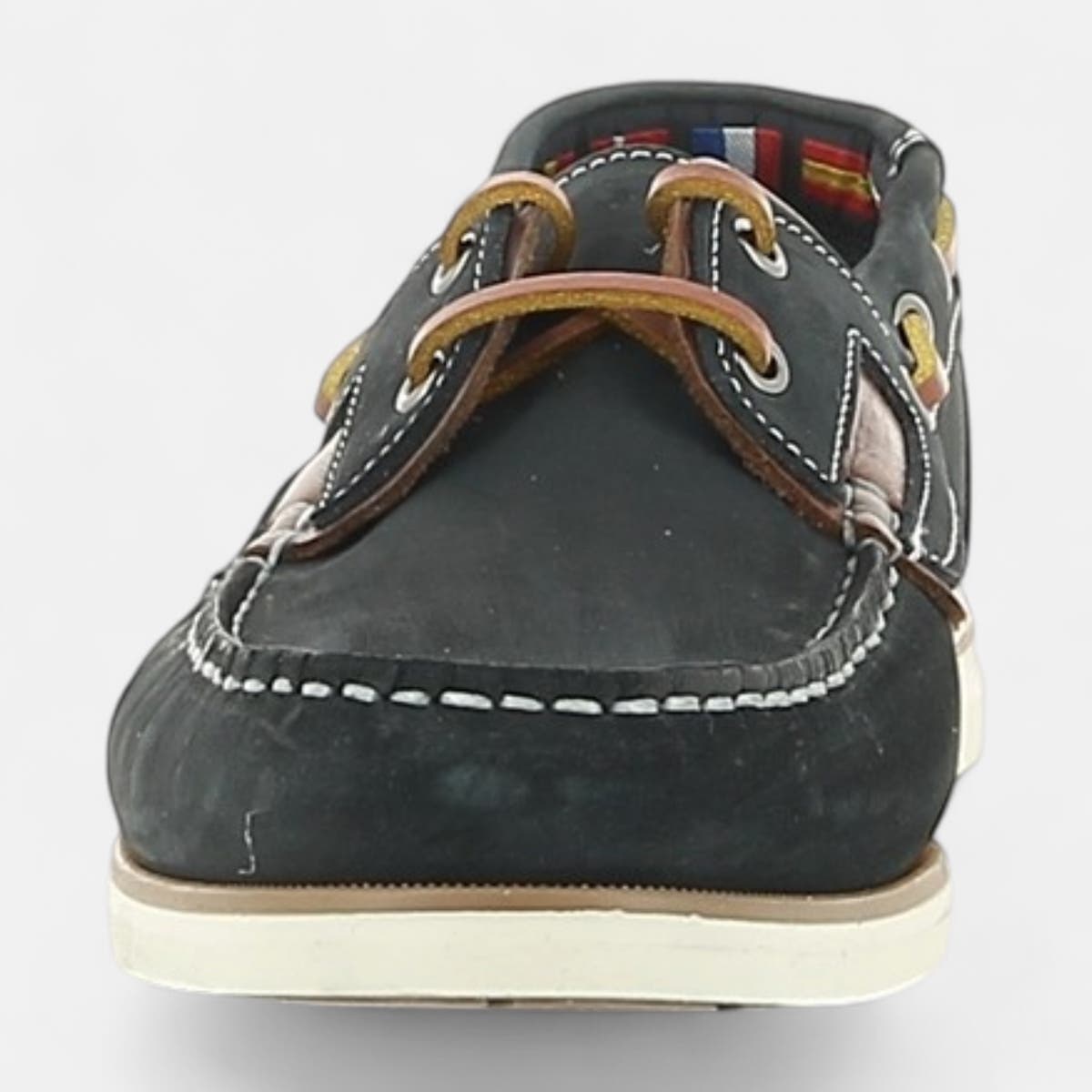 Chaussures bateau Homme en cuir bleu marine