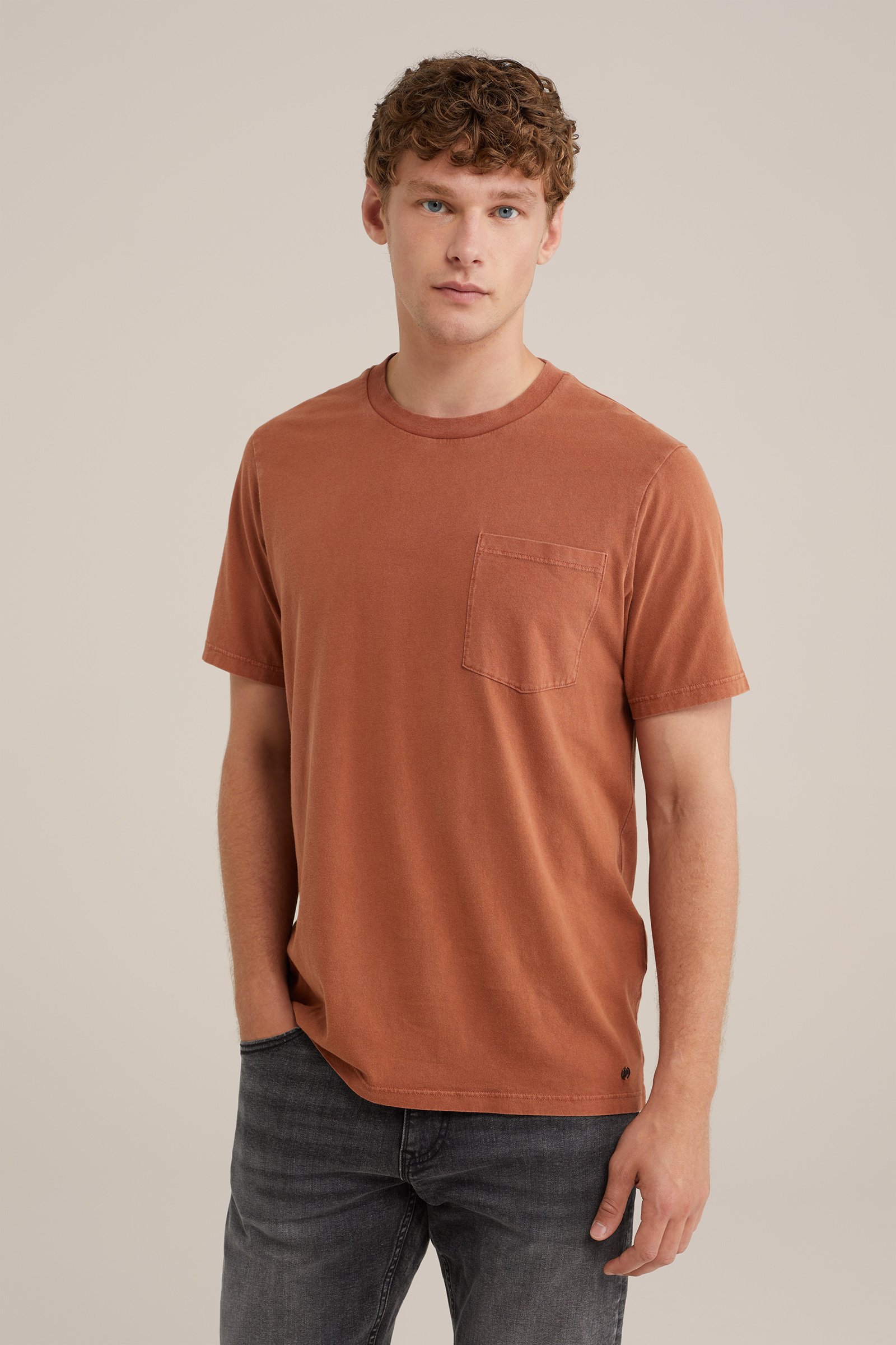 vintagelook T-shirt WE Fashion Kaneelbruin