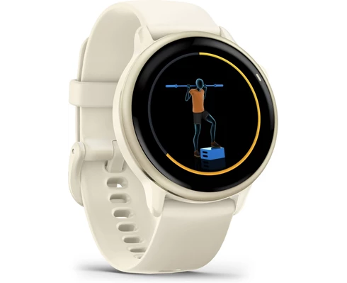 Garmin Vivoactive 6 AMOLED Smartwatch, Bone/Lunar Gold