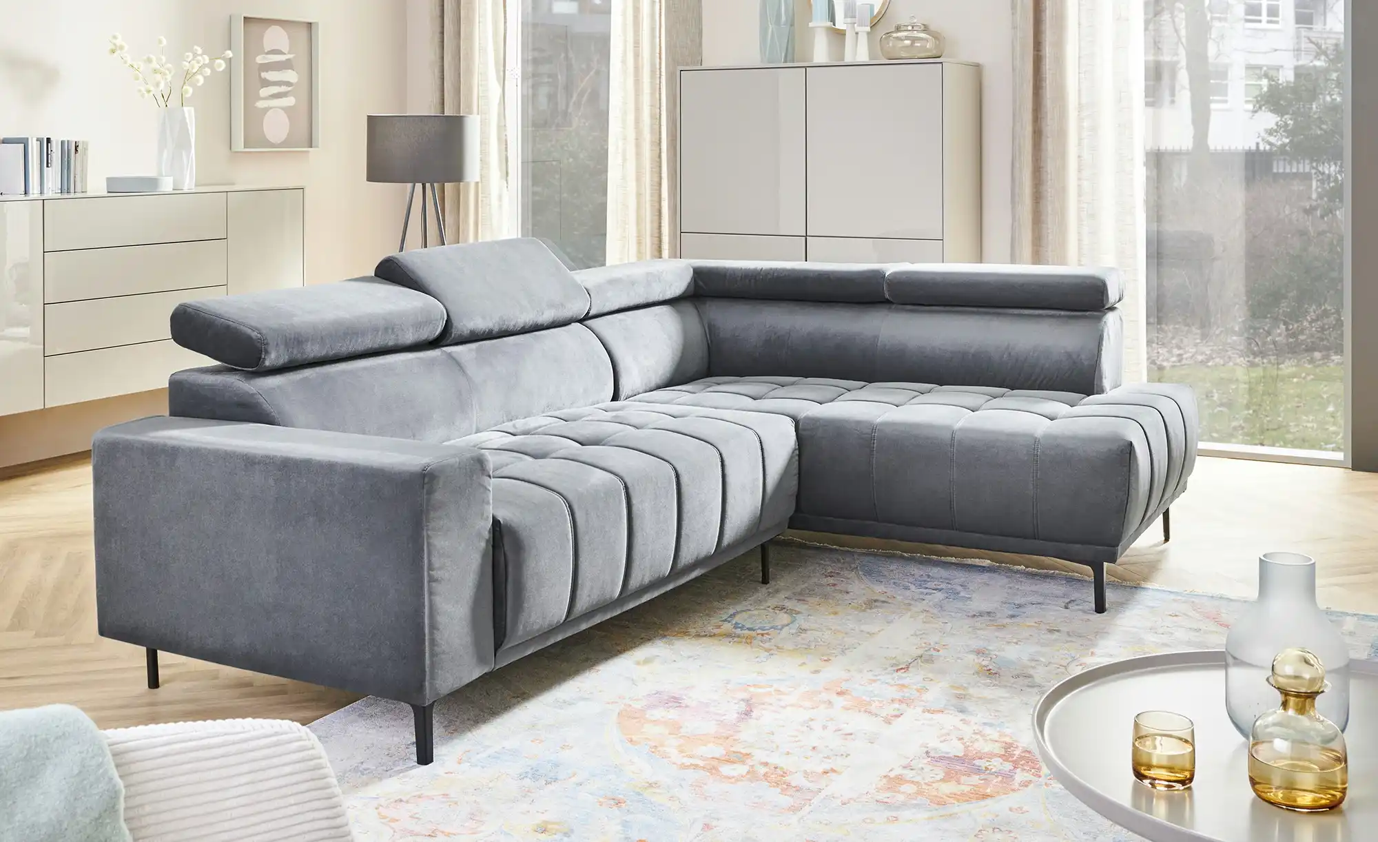 uno Ecksofa aus Mikrofaser Carrara