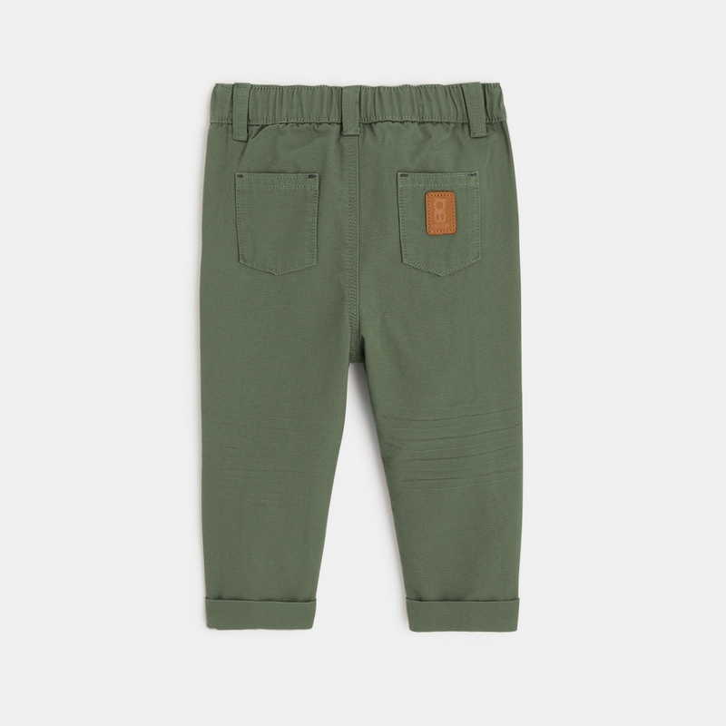 Pantalon regular coton fantaisie vert bébé garçon
