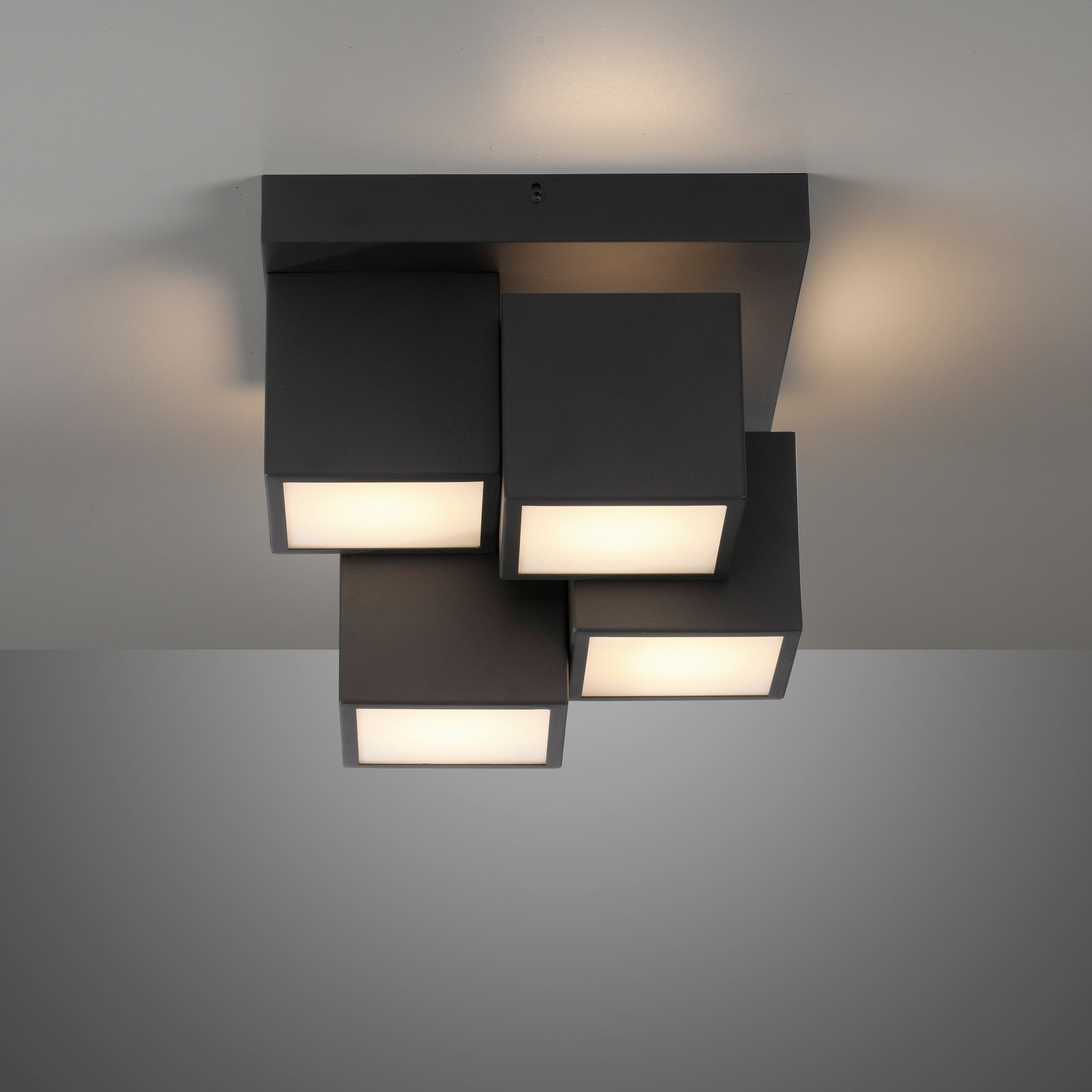 JUST LIGHT LED Deckenlampe TETRIS 30 x 30 cm schwarz