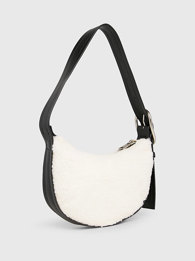 Bolsa de ombro pequena em sherpa