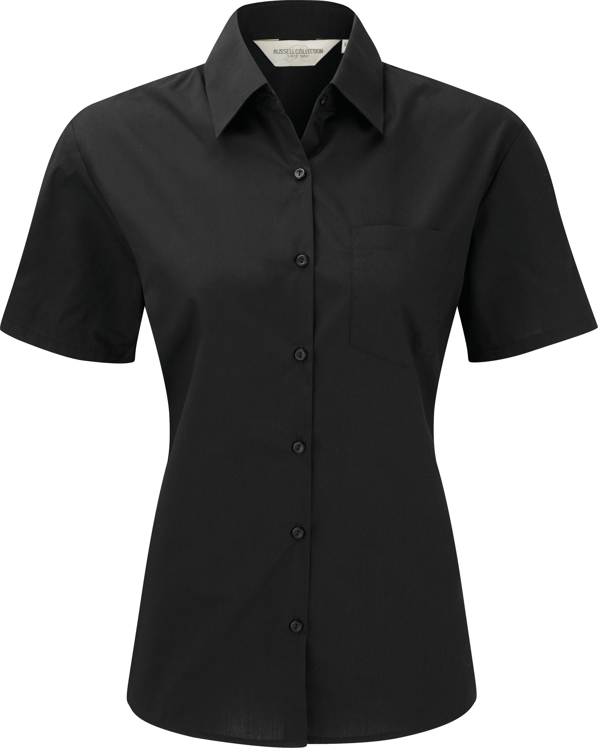 Russell Collection RU935F - CHEMISE EN POPELINE FEMME MANCHES COURTES