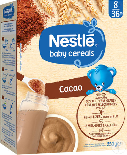 Nestlé Baby Céréales Cacao Bébés 8-36 Mois Boîte 250g
