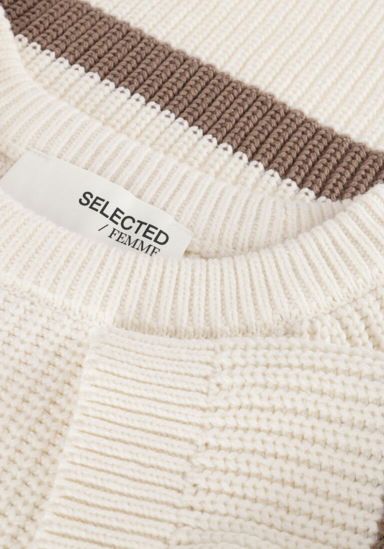 SELECTED FEMME witte selected femme trui slfbloomie ss knit o-neck