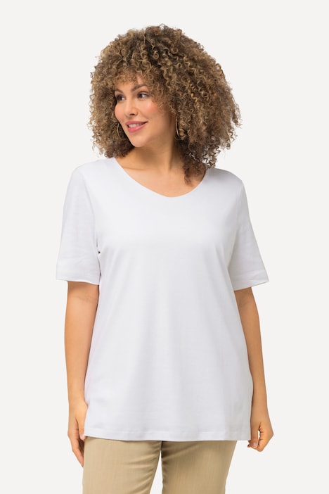 Shirt, doppellagige Vorderseite, Slim, Rundhals, Halbarm