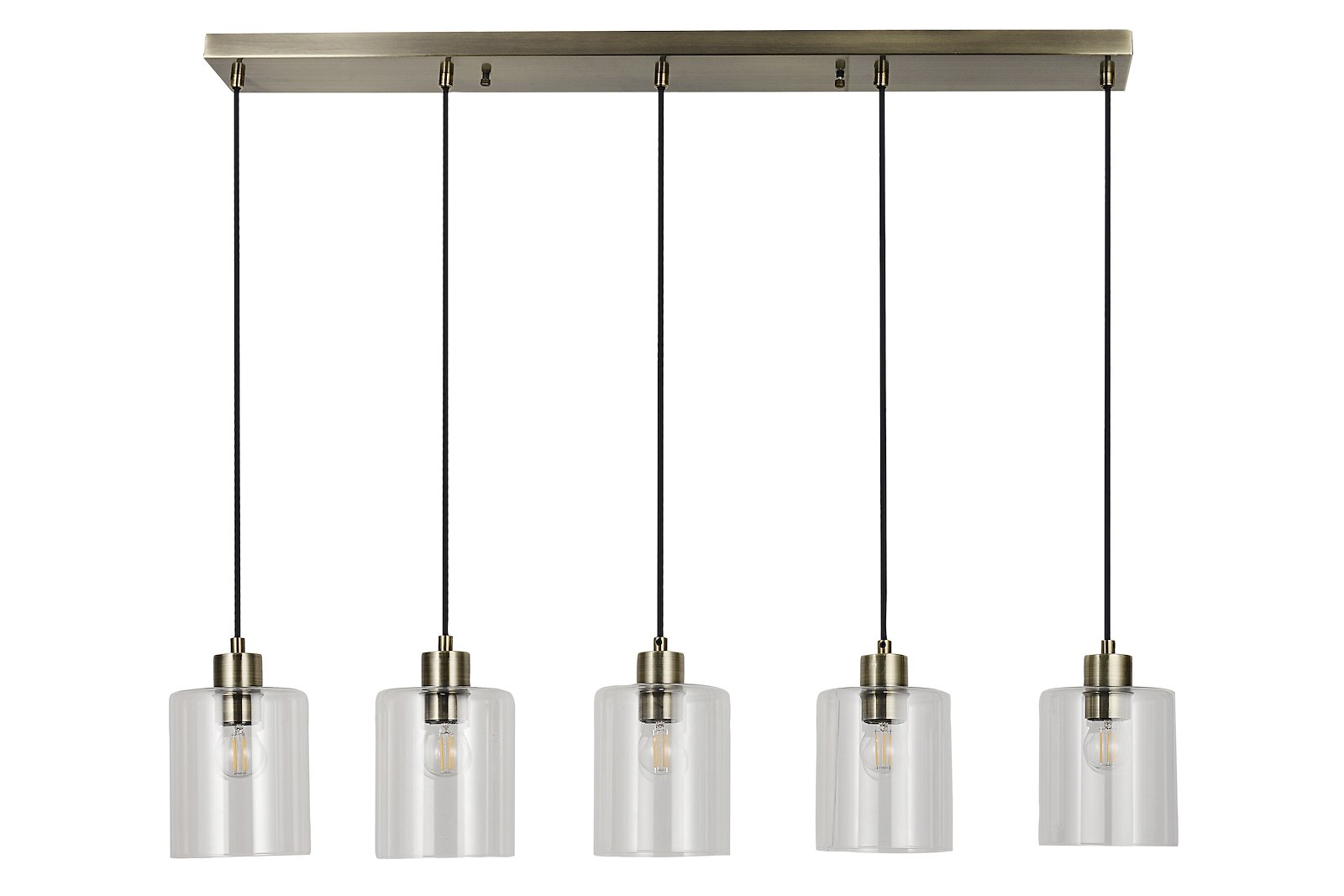 Chester pendel rekke Klart glass Ø13cm, max 5x28W  E27