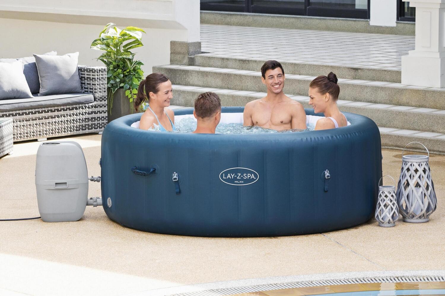 Bestway opblaasbare jacuzzi Lay-Z-Spa Milan met pomp D 196 H 71 cm