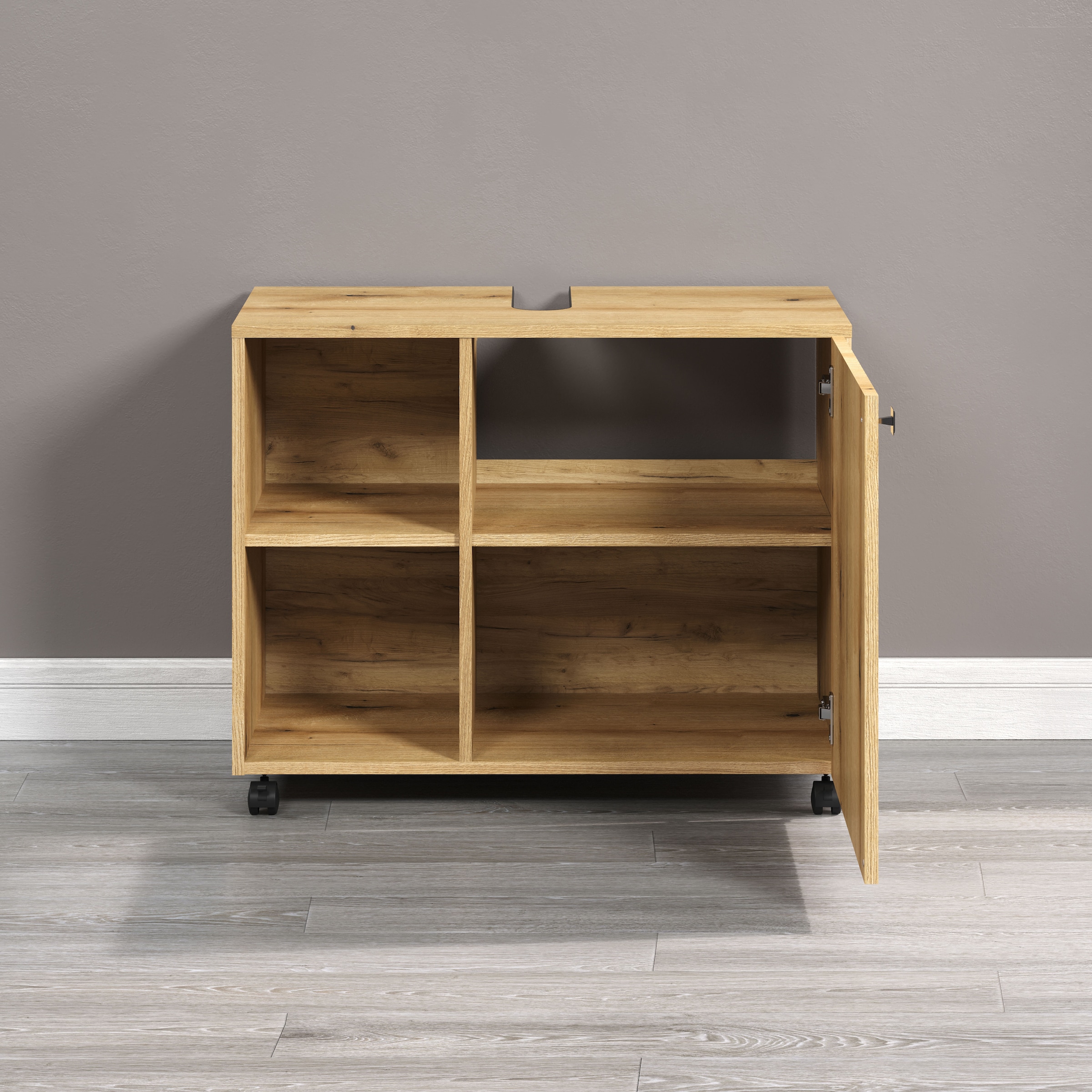 welltime Waschbeckenunterschrank »Amrum« 1 Stk. tlg. Waschtisch auf Rollen - (B/T/H) wahlweise 60-80/42/64 cm
