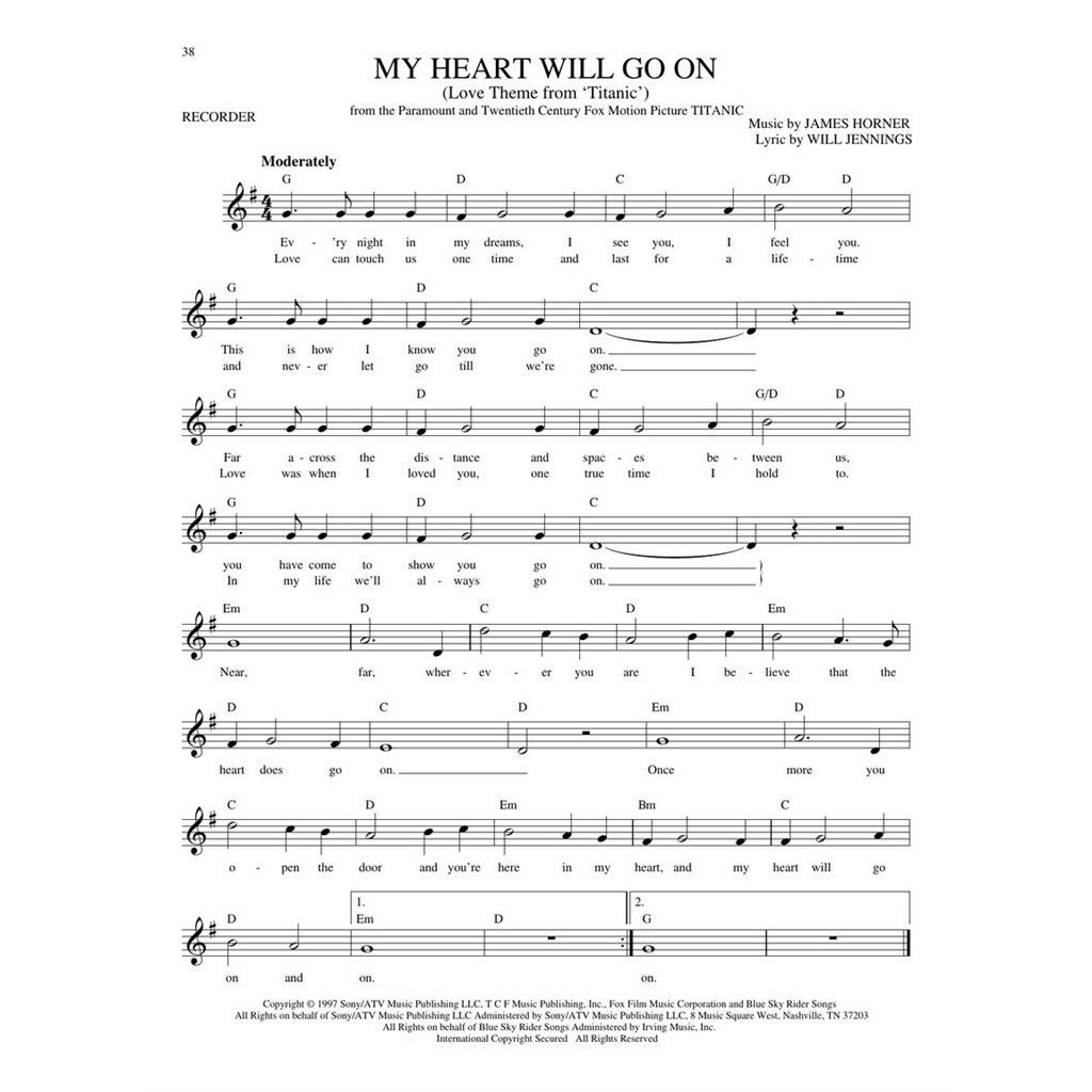 Hal Leonard Easy Pop Melodies for Recorder songboek voor blokfluit