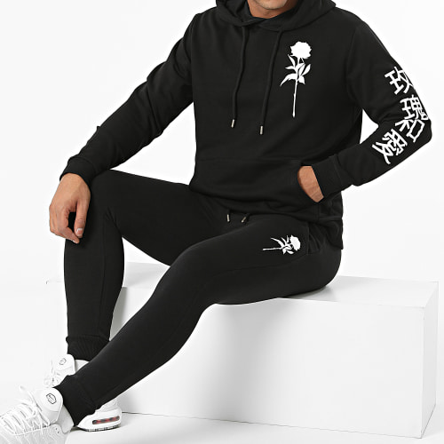 Ensemble De Survêtement Roses Noir Blanc