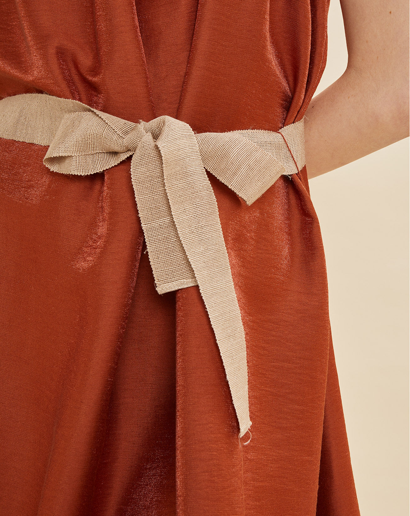 Chloé Stora Robe brillante en Lin mélangé Nahla terra
