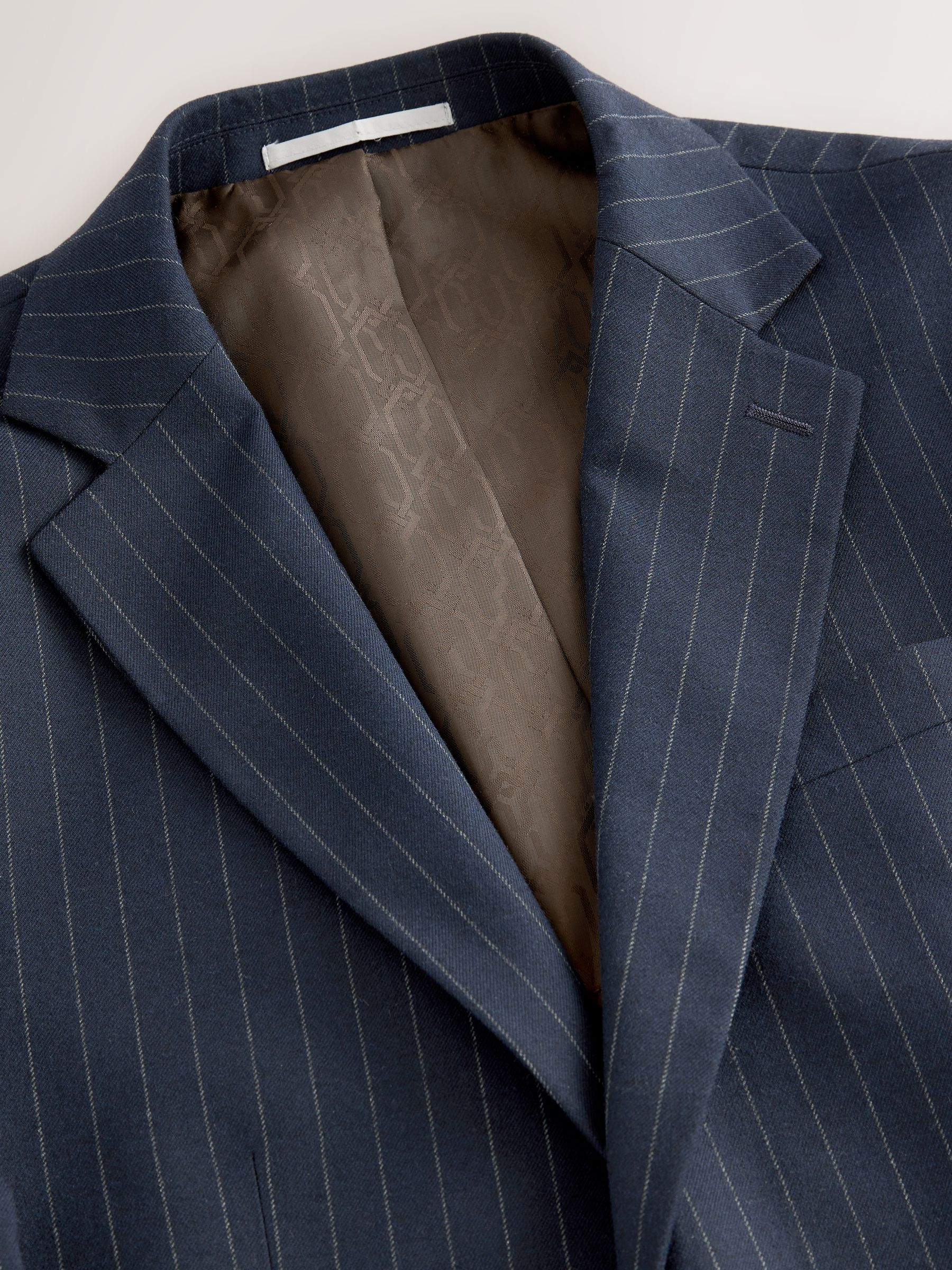 Donkerblauw - Gestreept slim-fit colbert