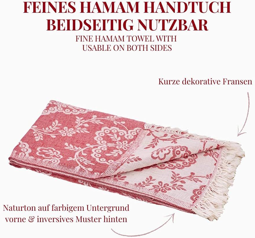 Carenesse Hamamtuch Paisley floral 90*175 cm rot