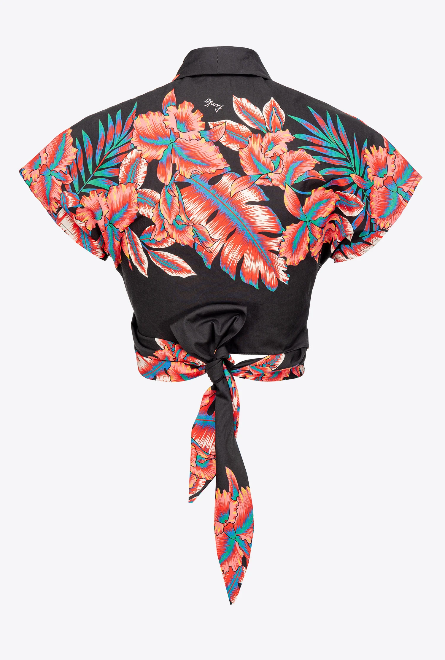 Chemise courte à imprimé tropical | Multicolore