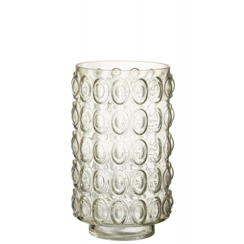 Vase à bulles en verre jaune 19x19x31 cm