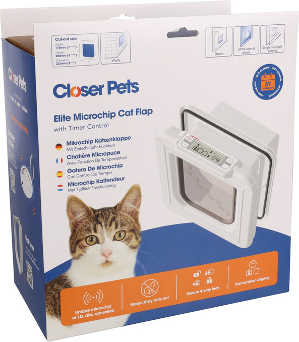 Pet Mate® f-1030800 - Chatière Intelligente Microchip avec Minuteur