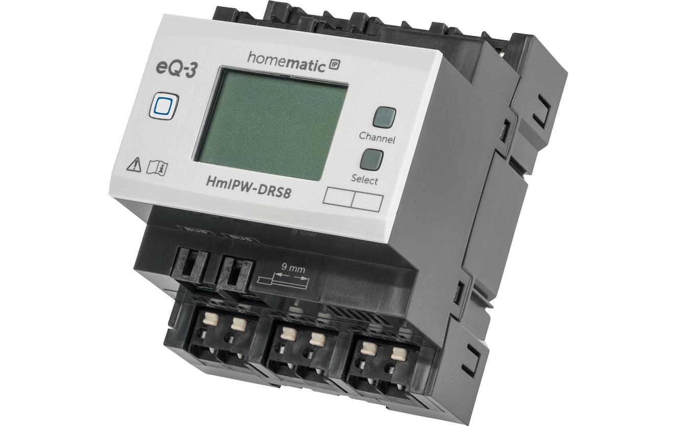 Smart Home Wired Schaltaktor 8-fach<br>Steuerung angeschlossener Verbraucher über acht Kanäle – HmIPW-DRS8