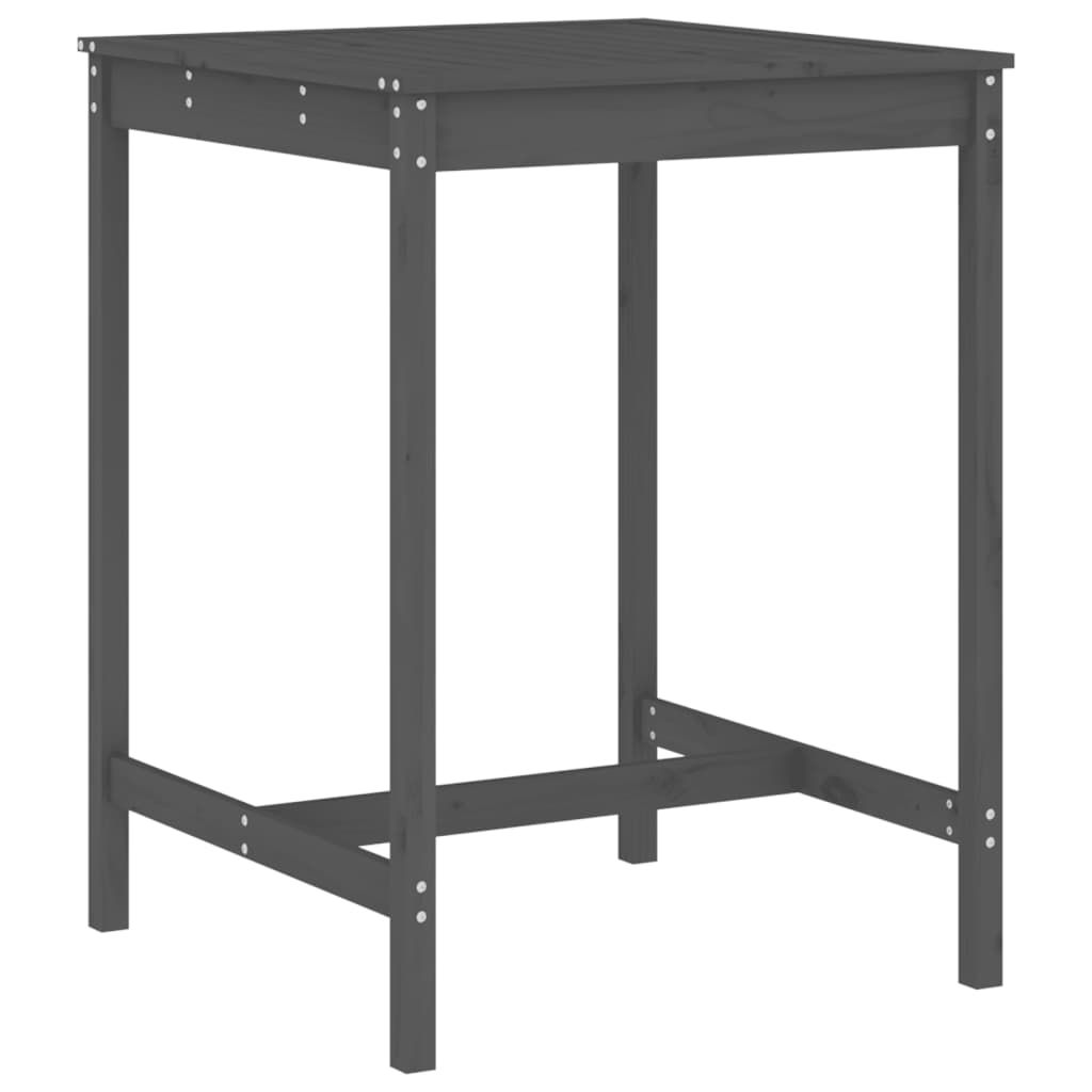 Ensemble de bar de jardin 3 pcs gris bois de pin massif