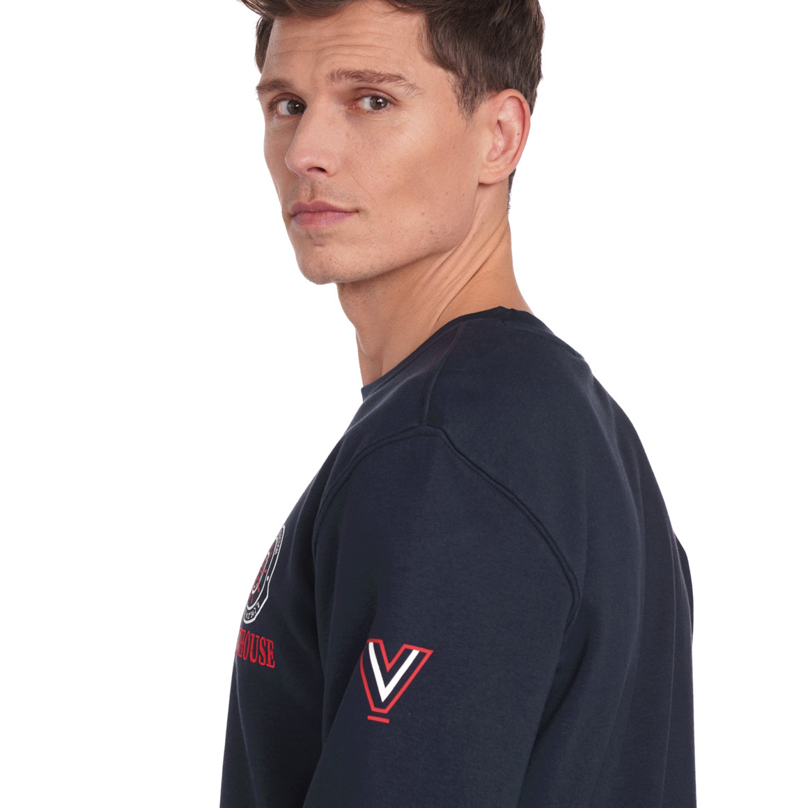 VanVaan Herren Sweatshirt mit Brust-Print dunkelblau