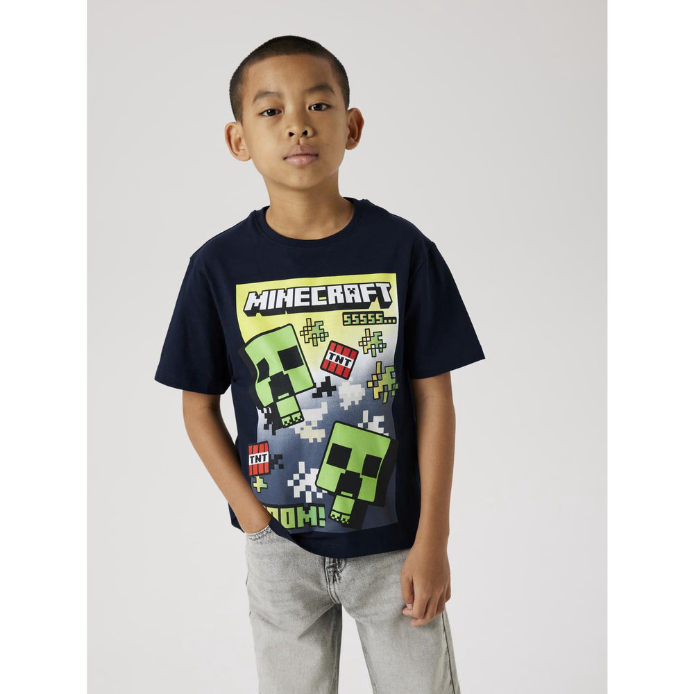 Køb Name It Navy Blazer Mus Minecraft Regular T-Shirt Noos