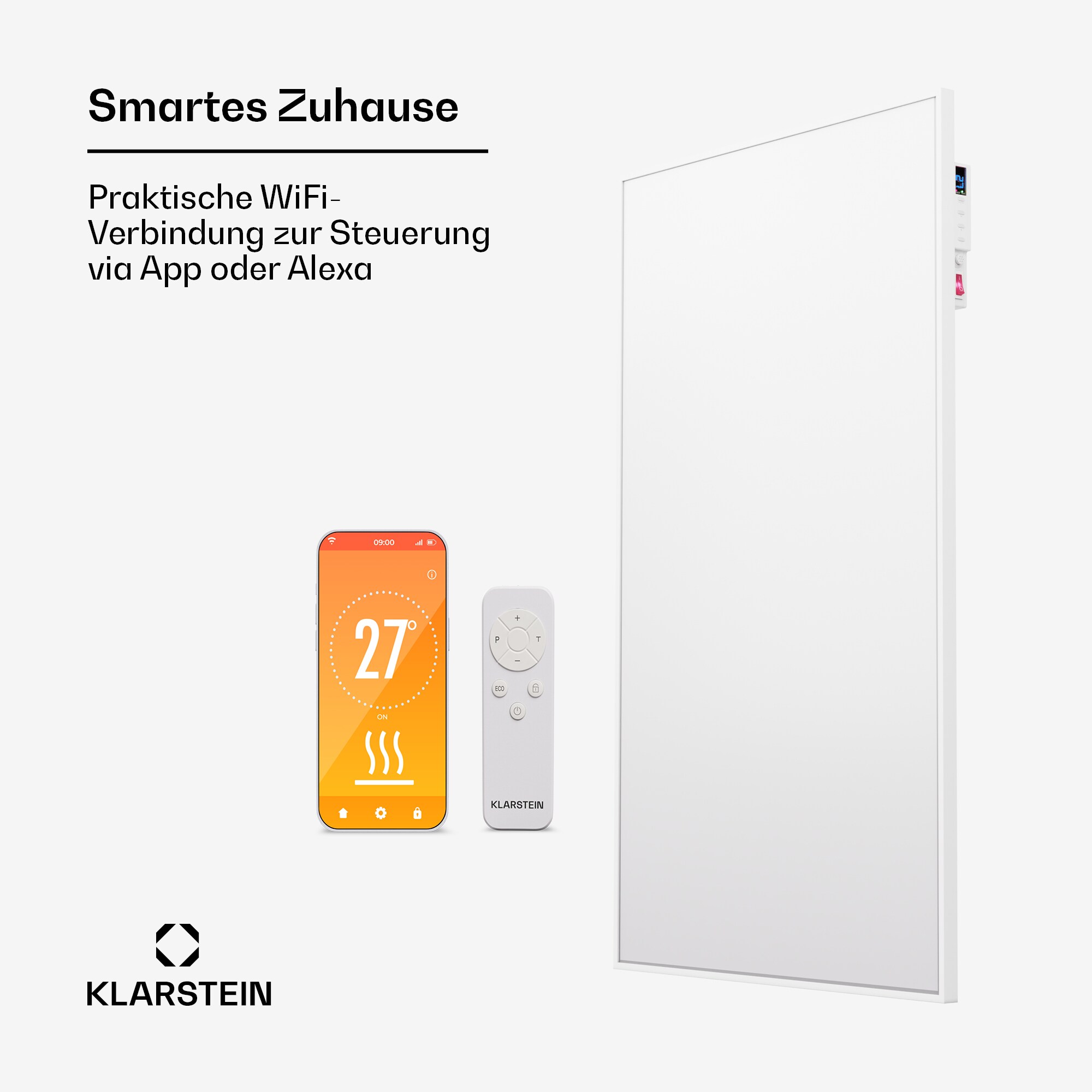 Wonderwall Air Smart 600 Infrarotheizung 60x100cm App 600W Weiß 600 W
