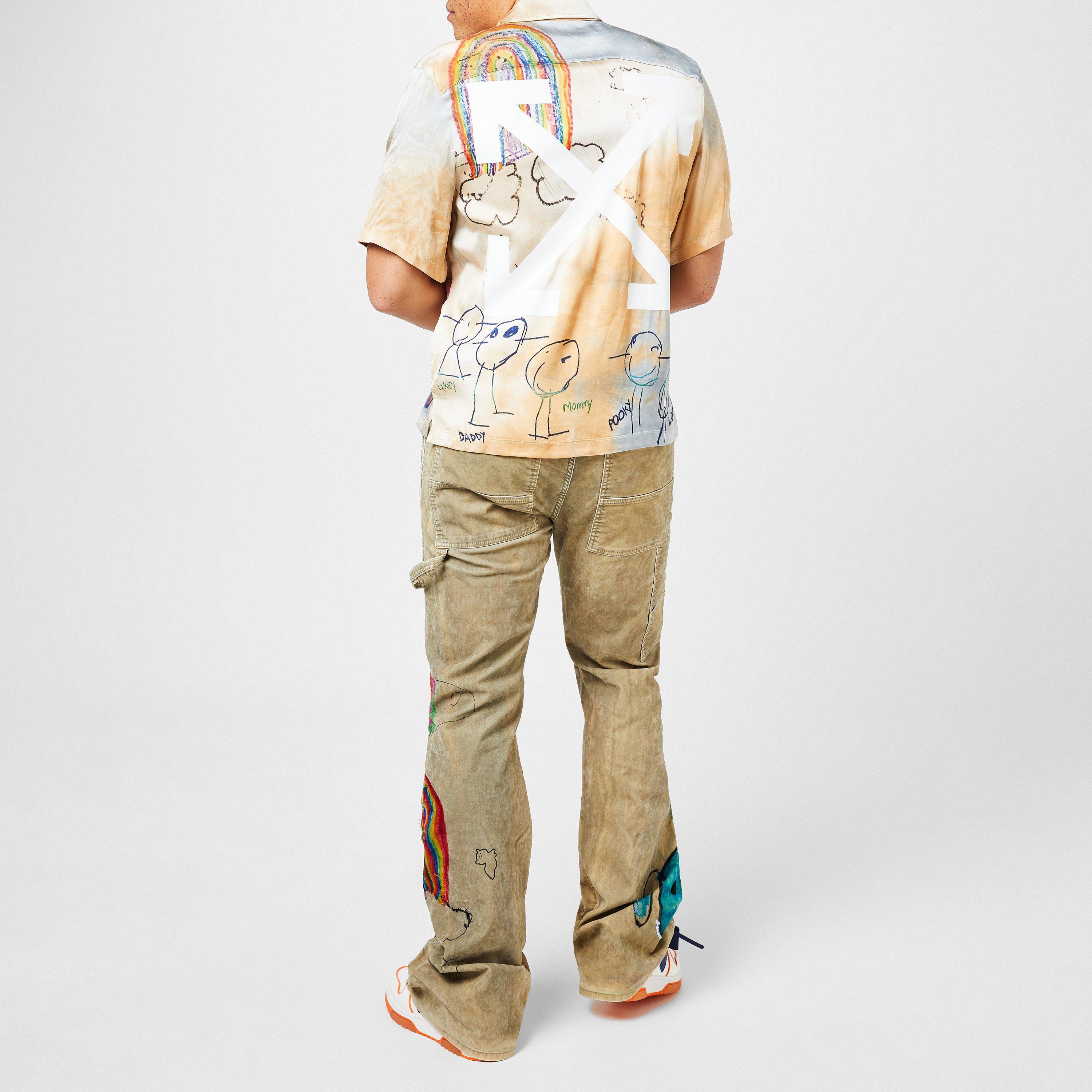 Off White Cartoon-Print Short-Sleeved Shirt