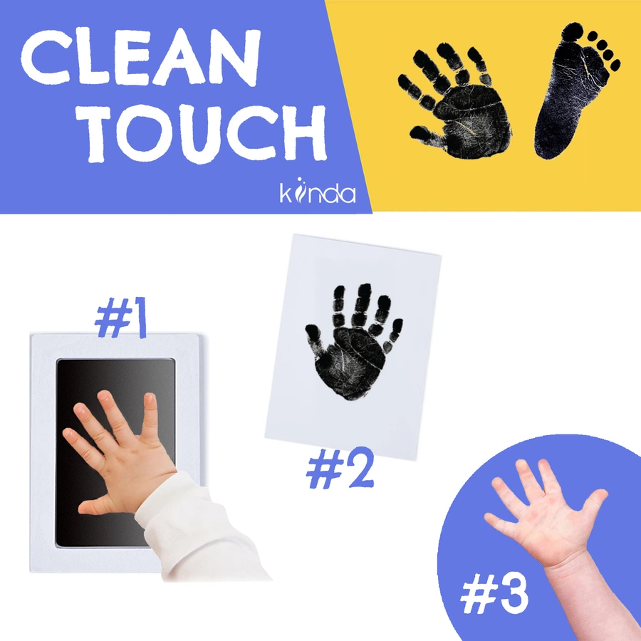 kiinda Hand- und Fußabdruckset groß CleanTouch, in schwarz