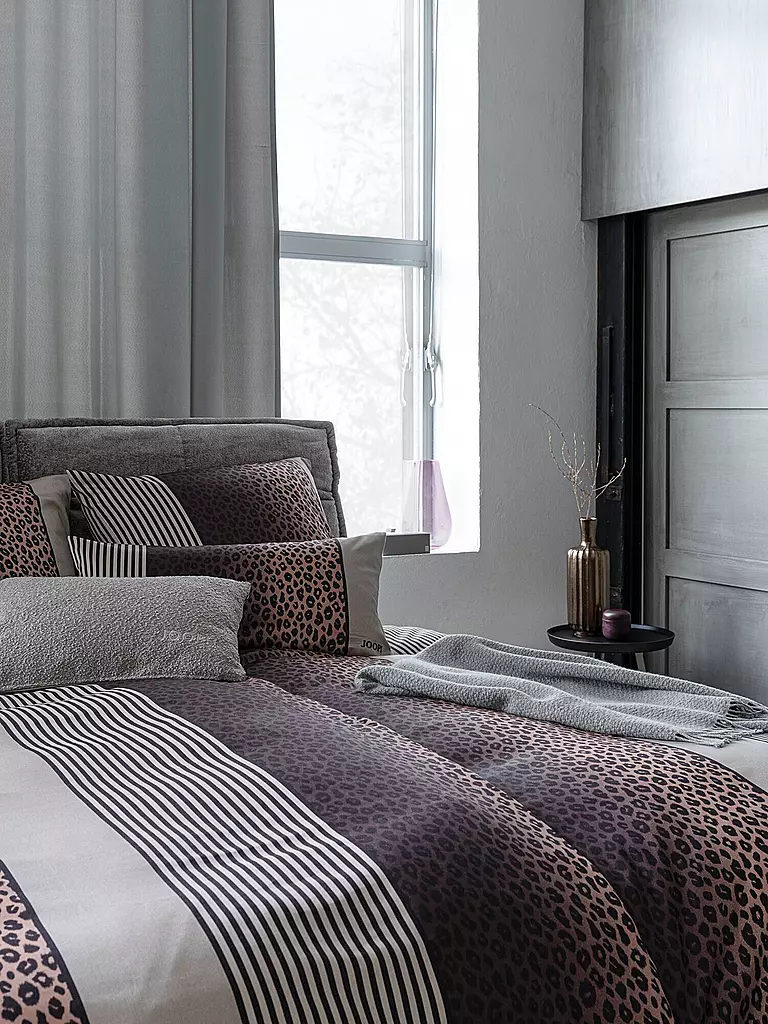 JOOP Satin Bettwäsche LEO 70x90cm / 140x220cm Stone grau