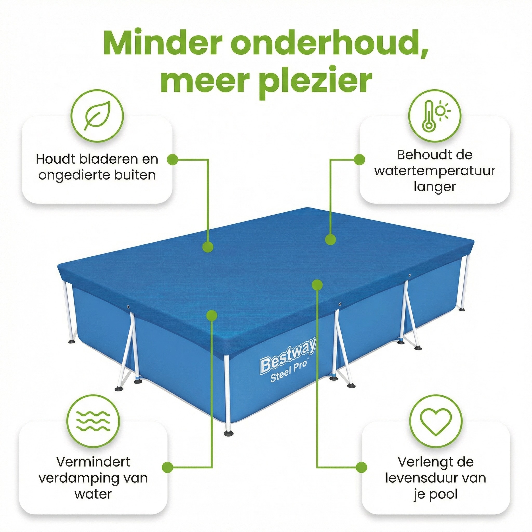 Bestway frame 400x211 cm afdekzeil - Blue