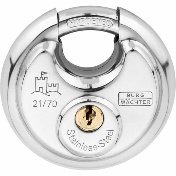 Hengelås med nøkkel Burg-Wachter 21 70 SB Rustfritt stål