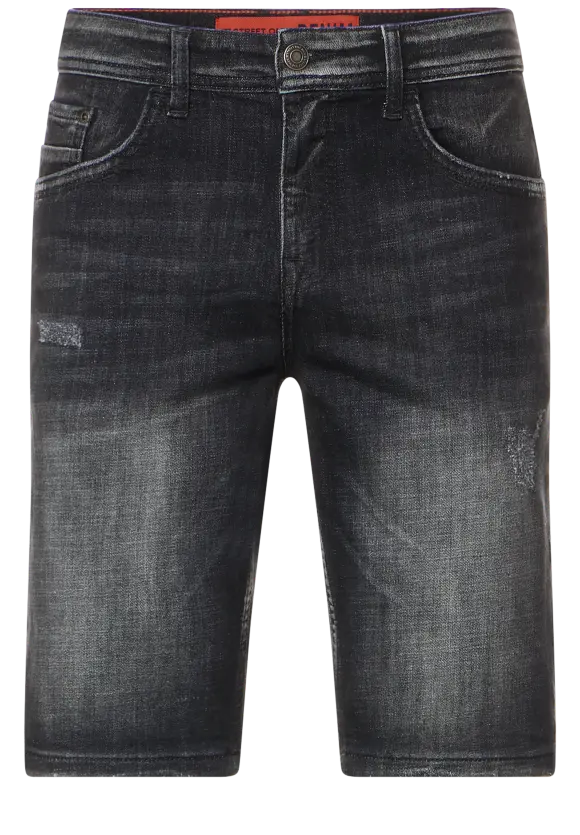 Regular Fit Jeans Shorts - black random wash