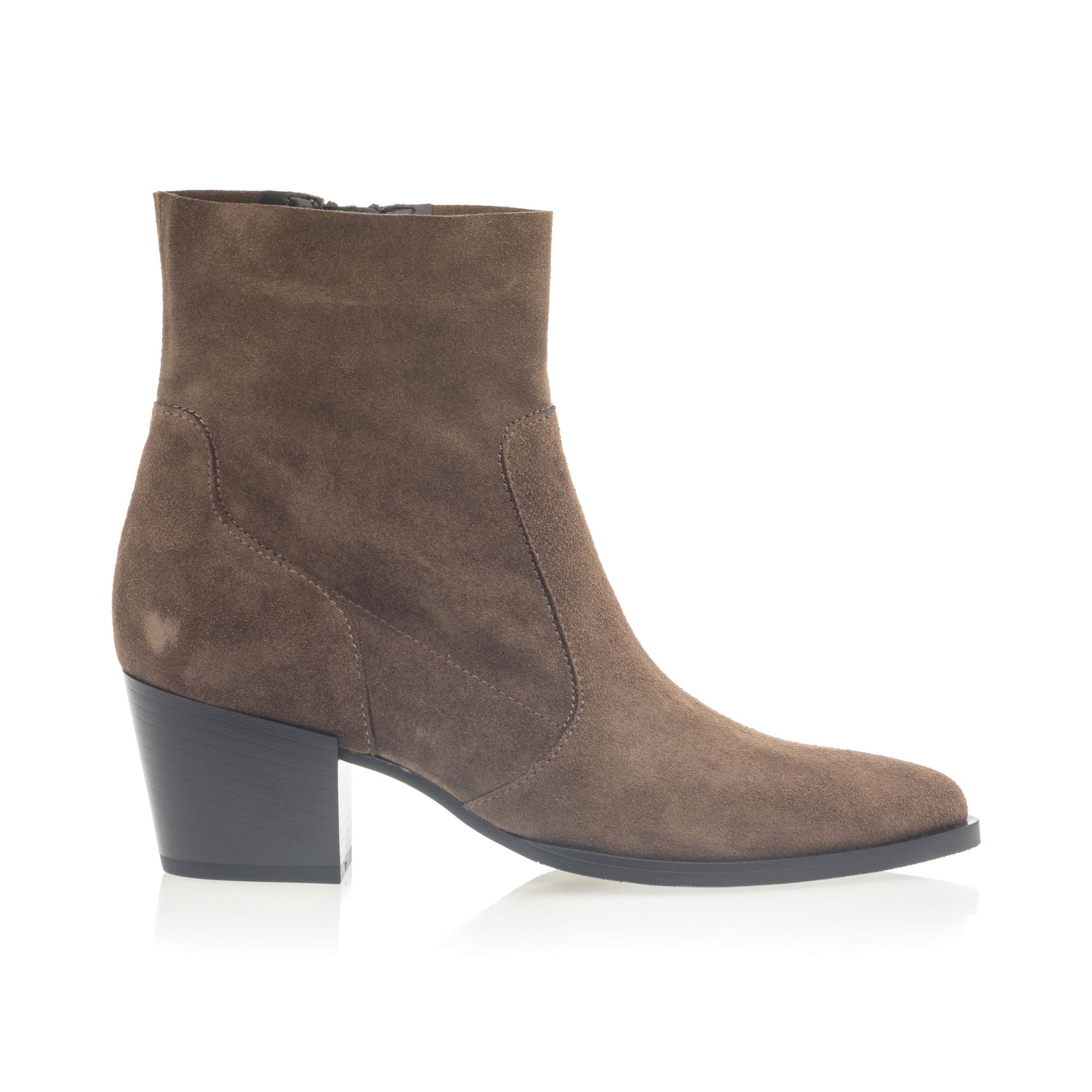 Bottines Femme en cuir camel