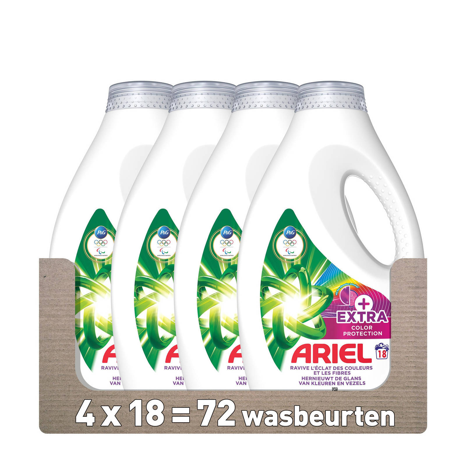 Ariel vloeibaar wasmiddel +Extra kleurbescherming - 4 x 18 wasbeurten - 72 wasbeurten