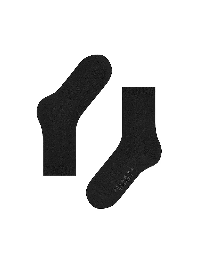 FALKE Socken Soft Merino black schwarz