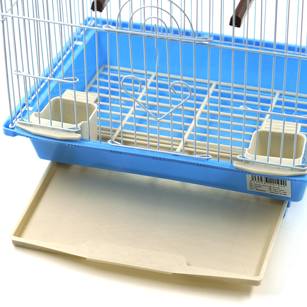 Gaiola para pássaros DZL com comedouros, poleiros e balanços (38*30*23cm) - Cor aleatória.