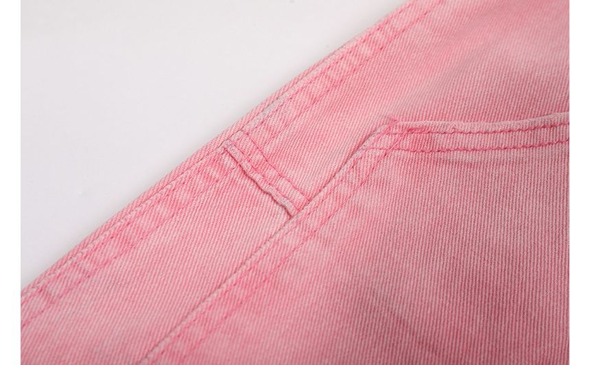 Nikoflin - Mid Rise Washed Panel Straight Leg Jeans