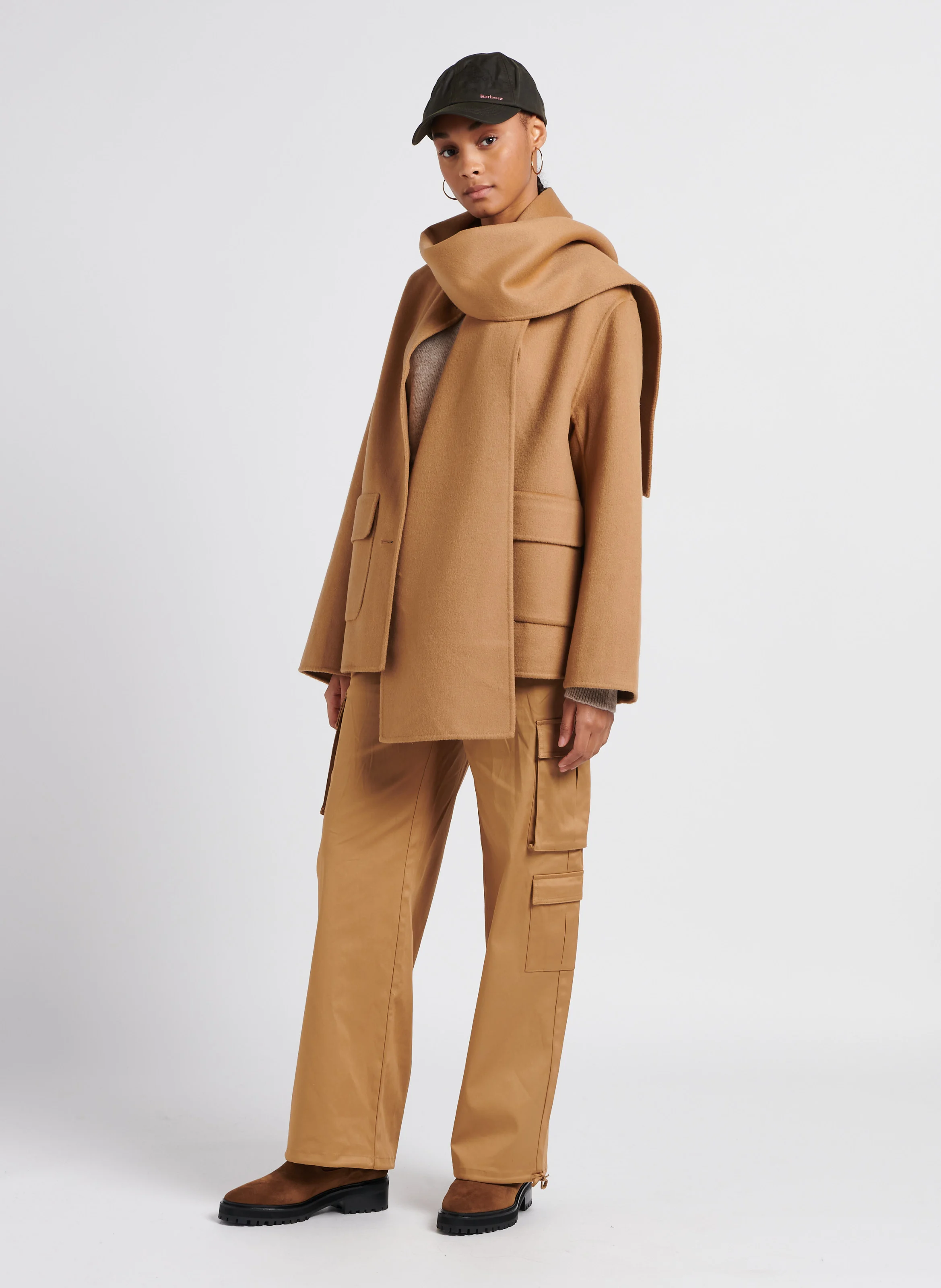 SACHA - Manteau col rond en laine mélangée| Multicolore