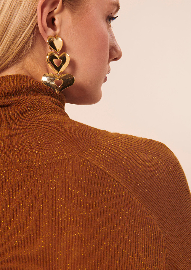Pull Preciousmarron en laine et lurex