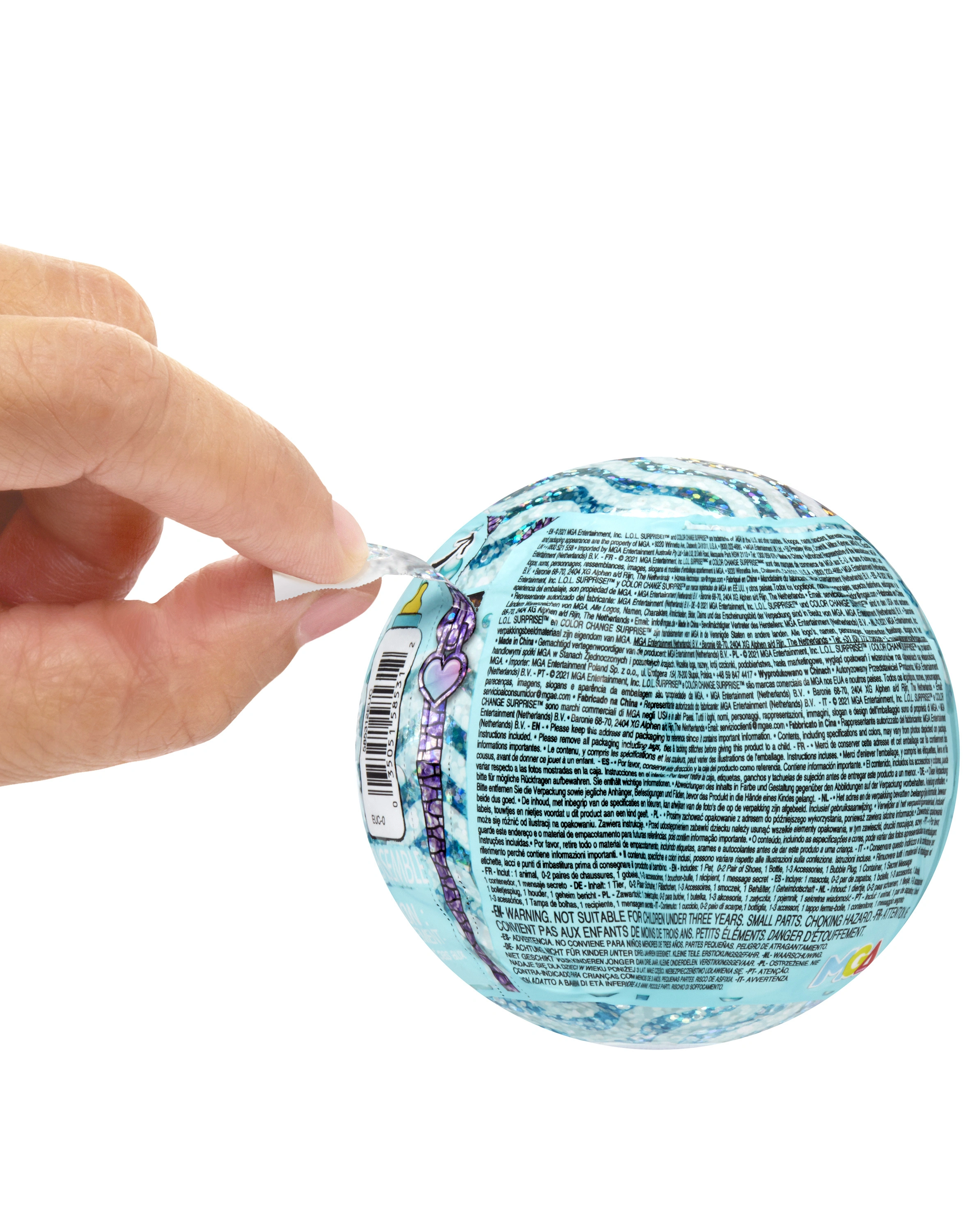 Spieltier PET GLITTER (9 cm) mit Farbwechsel