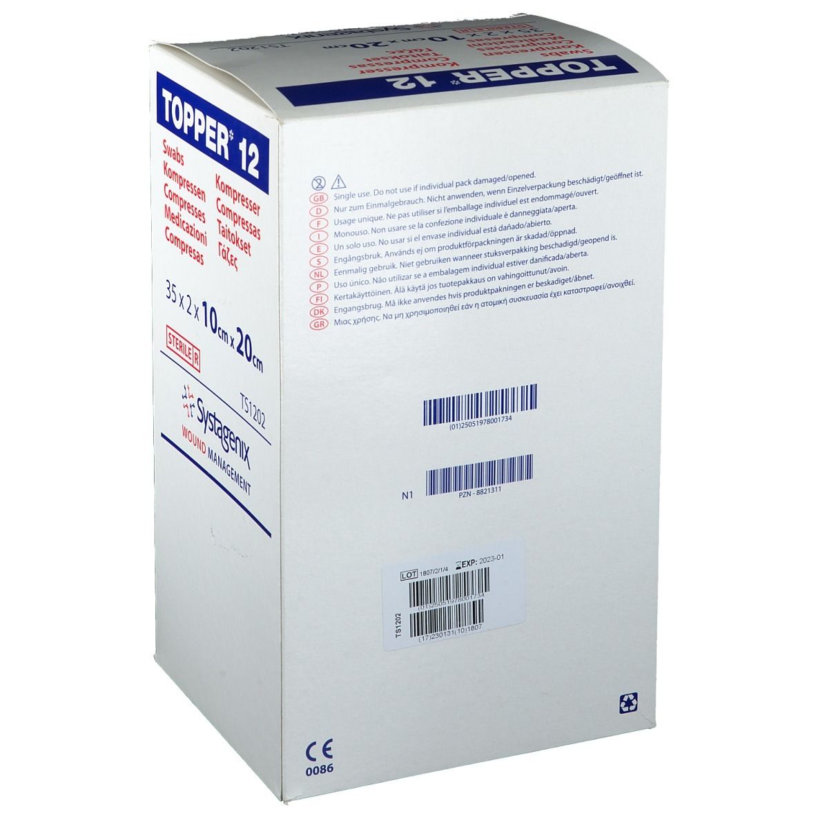 TOPPER® 12 Kompressen steril 10 x 20 cm