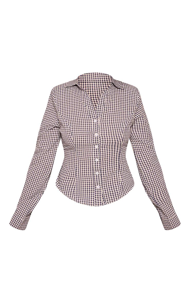 Bleu Marine Ensemble Coordonné Chemise À Carreaux Ajustée