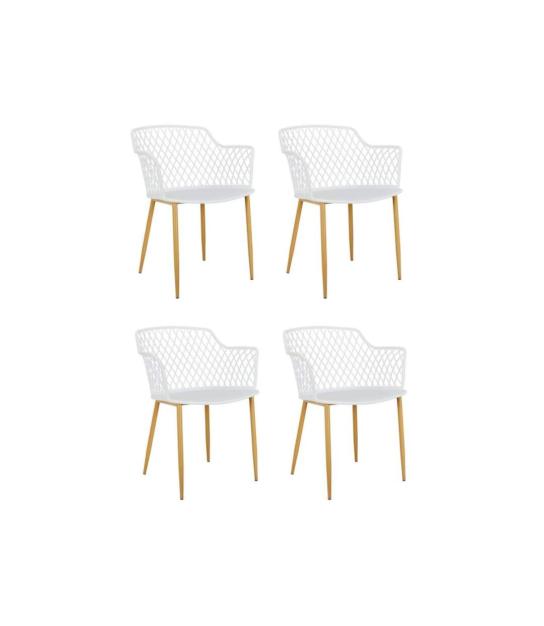 Paris Prix - Lot De 4 Fauteuils Design malaga 80cm Blanc