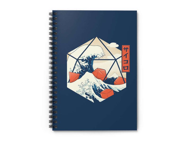 Glass Staff Notizbuch Great wave of Dice Blau Notizbuch für RPG-Fans