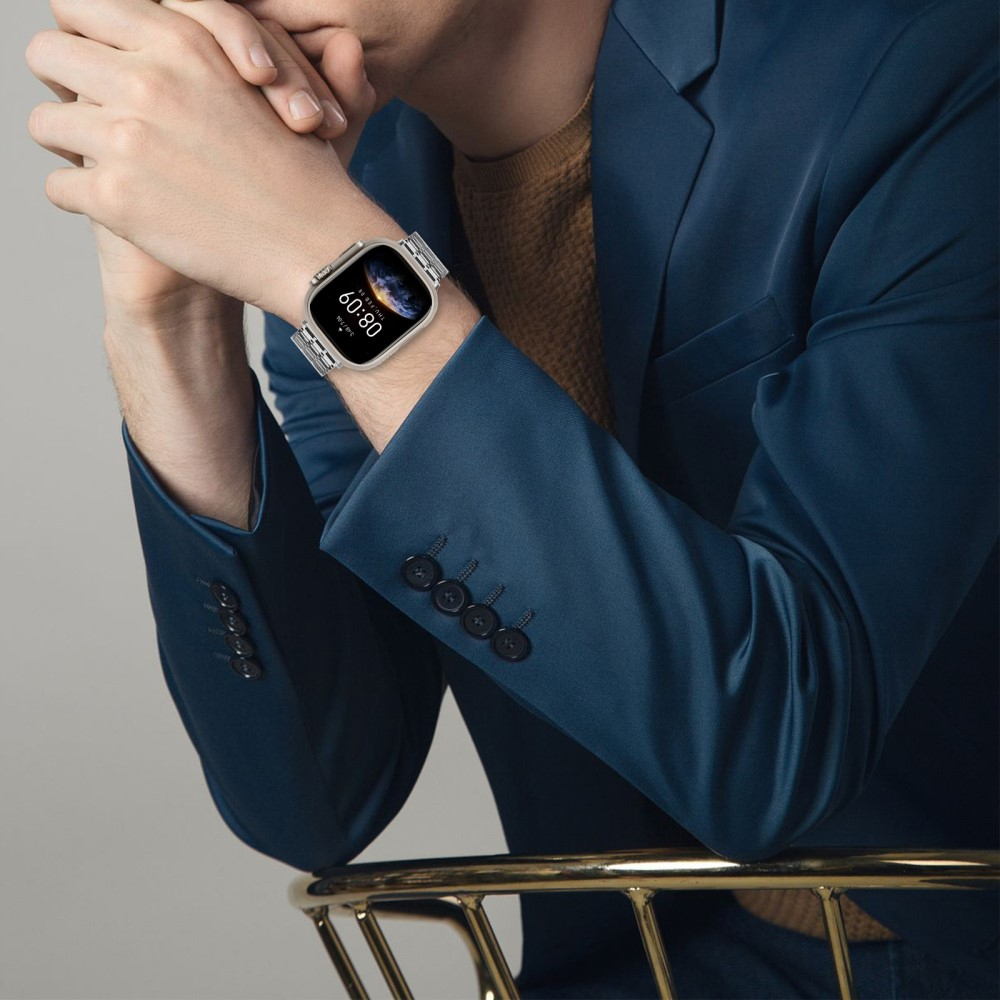 Apple Watch (49/46/45/44 mm) Edelstahl Armband mit Magnetverschluss (Gelenkumfang: 170-240mm) - Silber